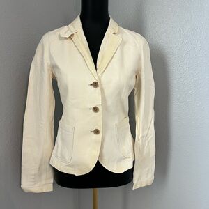 J. Crew Ivory Leather Blazer jacket S